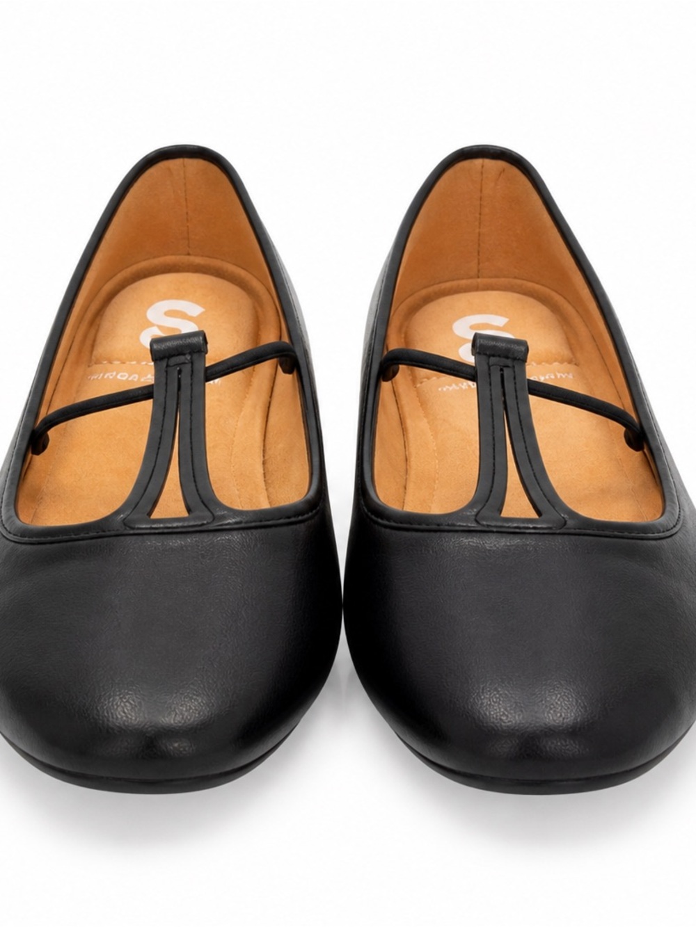 SO Black Mary Jane Flats with Tan Insole